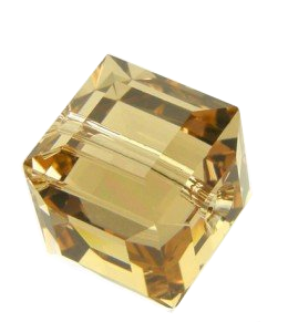 SWAROVSKI 5601 CUBE Bead GOLDEN SHADOW 8mm